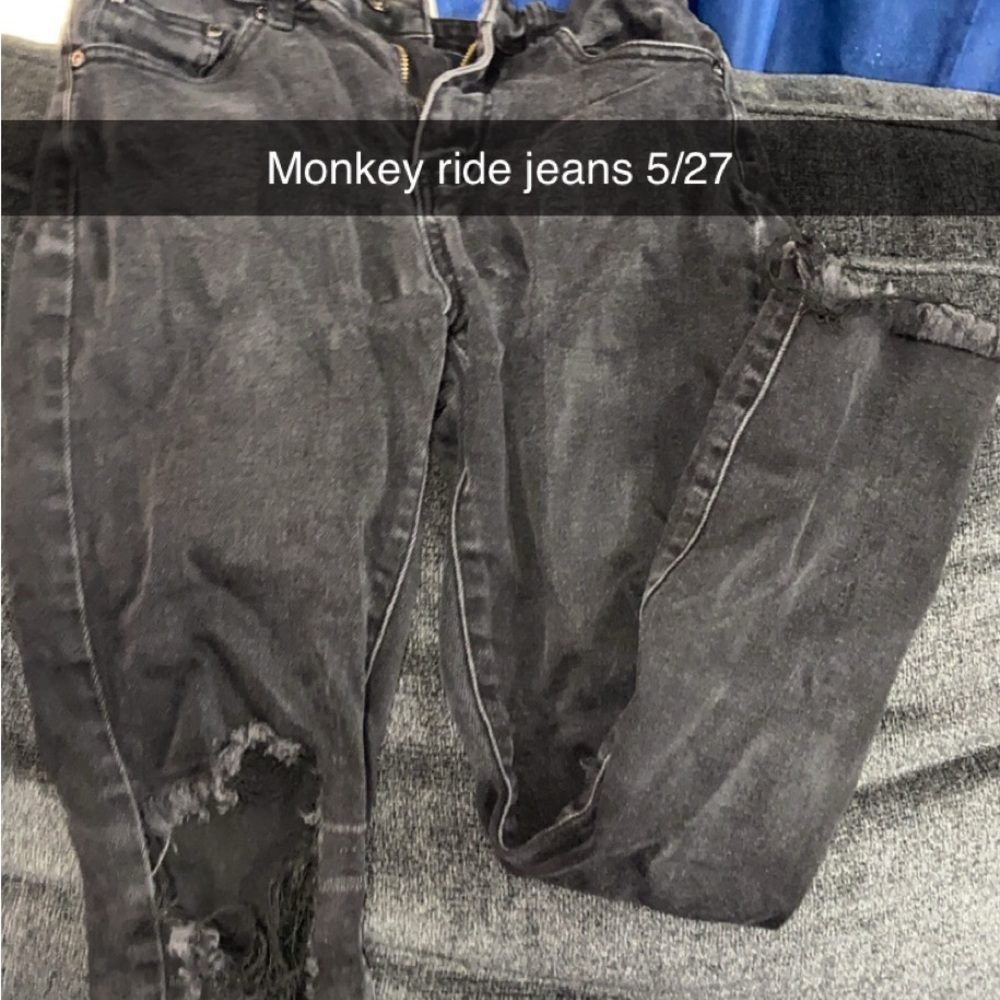 Distressed Black Jeans